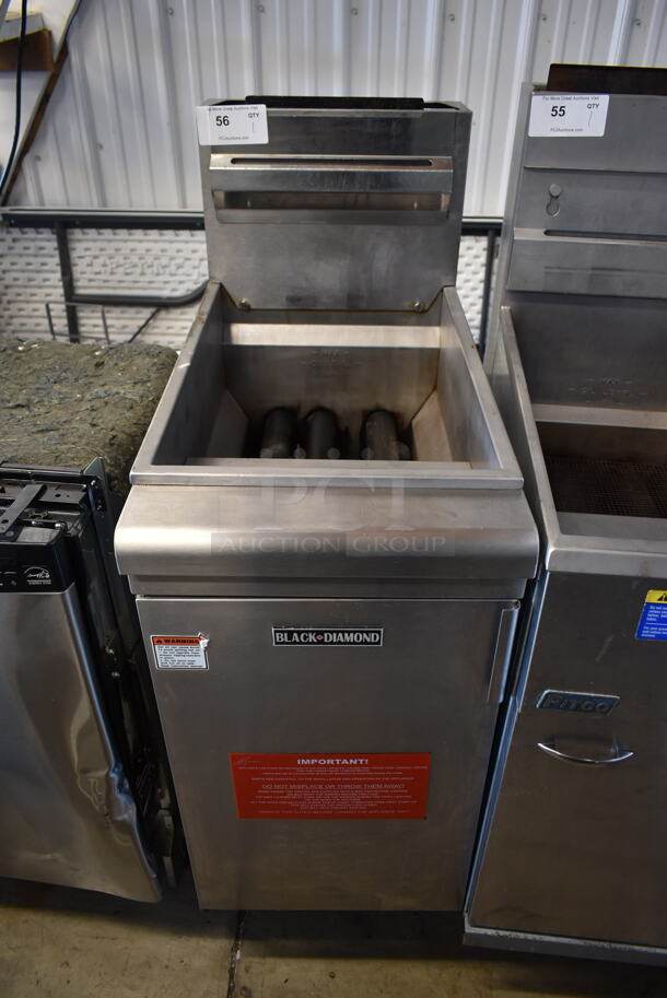 2014 Black Diamond BDGF-90/NG Stainless Steel Commercial Floor Style Natural Gas Powered Deep Fat Fryer. 90,000 BTU.  - Image 1 of 6