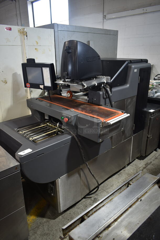 2017 Hobart AWS Stainless Steel Commercial Floor Style Wrapping Station w/ Hobart Model EPCP Touch Screen and Label Printer. 120/208-240 Volts, 1 Phase.