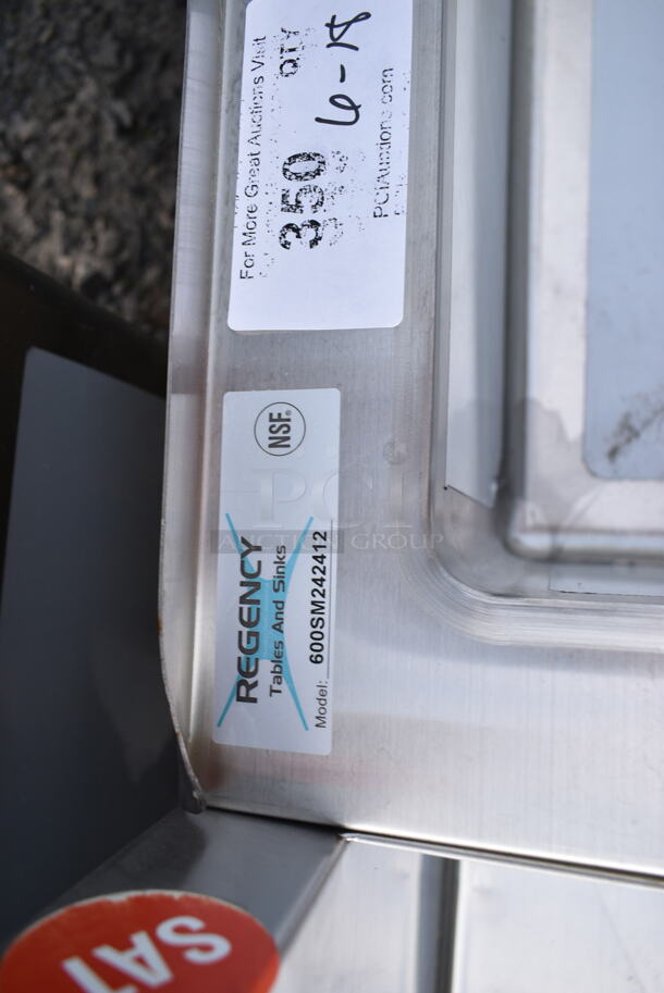 BRAND NEW SCRATCH AND DENT! Regency 600SM242412 29" 16-Gauge Stainless Steel One Compartment Floor Mop Sink - 24" x 24" x 12" Bowl.  - Image 4 of 4