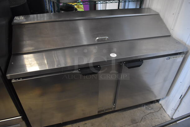 Beverage Air SPE60-16 Stainless Steel Commercial Sandwich Salad Prep Table Bain Marie Mega Top on Commercial Casters. 115 Volts, 1 Phase. 60x29x44. Tested and Powers On But Does Not Get Cold - Image 7 of 7