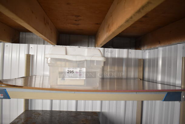 ALL ONE MONEY! Tier Lot of Various Items Including Poly Bin and Signs - Image 1 of 3