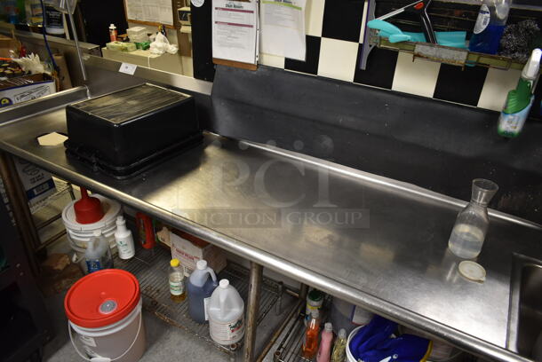 Stainless Steel Commercial Left Side Dirty Side Dishwasher Table w/ Sink Basin, Spray Nozzle, Handles, Back Splash. BUYER MUST REMOVE. (dish room) - Image 3 of 8