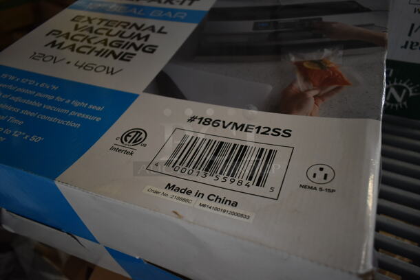 BRAND NEW SCRATCH AND DENT! VacPak-It 186VME12SS Stainless Steel External Vacuum Packaging Machine with 12" Seal Bar. 120 Volts, 1 Phase. Tested and Working! - Image 5 of 5