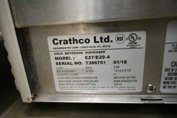 2018 Crathco E27/E29-4 Stainless Steel Commercial Countertop 2 Hopper Refrigerated Beverage Machine. 115 Volts, 1 Phase. Tested and Working! - Image 5 of 5