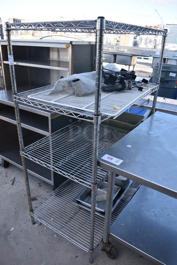 Chrome Finish 4 Tier Wire Shelving Unit. BUYER MUST DISMANTLE. PCI CANNOT DISMANTLE FOR SHIPPING. PLEASE CONSIDER FREIGHT CHARGES. 24x36x59 - Image 2 of 4