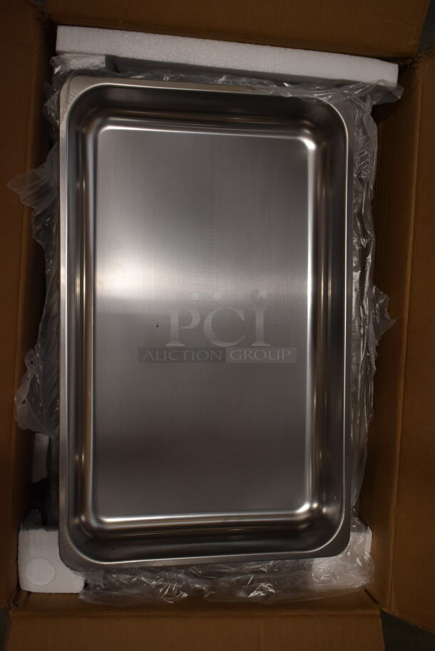 BRAND NEW SCRATCH AND DENT! Box of 8 Drop In Pans and 8 Dome Chafing Dish Lids - Image 4 of 5
