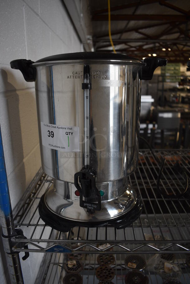 Hamilton Beach Chrome Finish Coffee Urn. 14x10x14 - Image 1 of 4