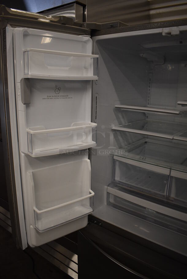 Kenmore Elite Model 795.71036.010 Chrome Finish French Style Door Cooler w/ Lower Freezer Combo Unit. 115 Volts, 1 Phase. 33x33x70. Tested and Powers On But Does Not Get Cold - Image 7 of 9