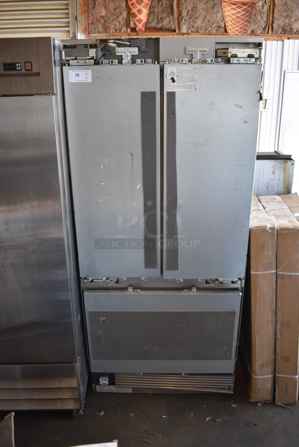 Dacor Metal French Style Cooler Freezer Combo. 35.5x24.5x83. Cannot Test - Unit Needs New Plug Head