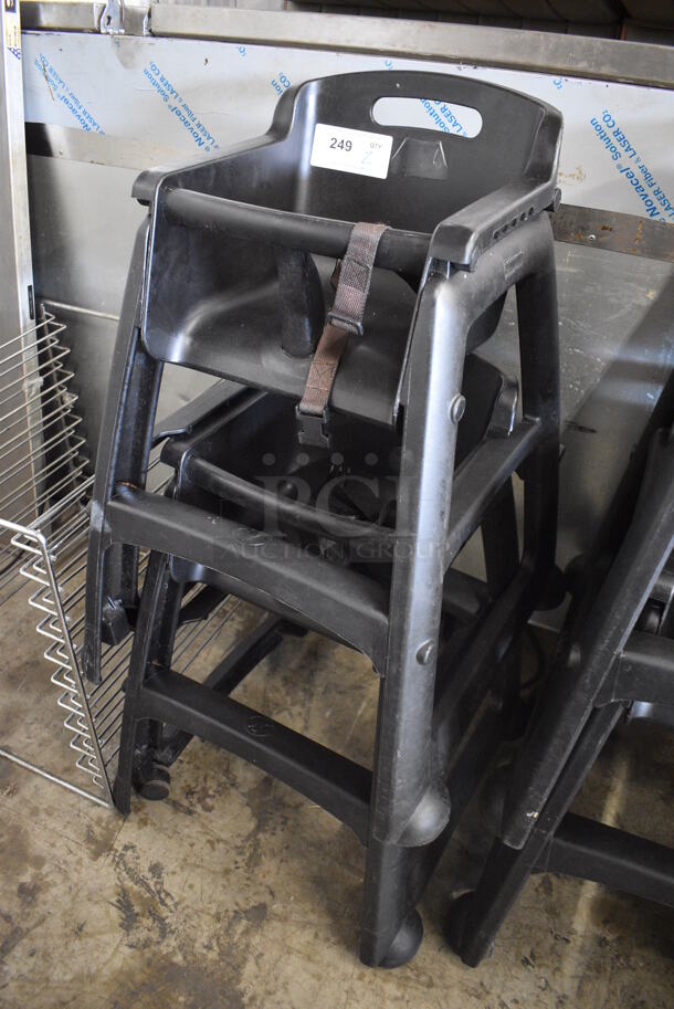 2 Black Poly High Chairs on Casters. 22x23x30. 2 Times Your Bid! - Image 2 of 3