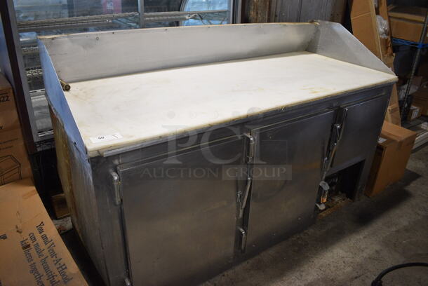 Stainless Steel Commercial Dough Retarder w/ Cutting Board Countertop. 72.5x31x45. Tested and Does Not Power On