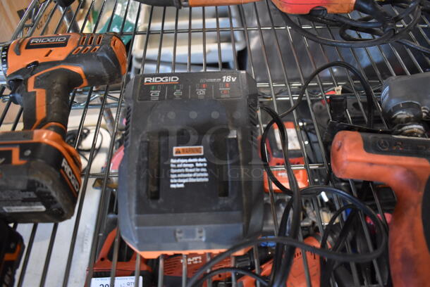 ALL ONE MONEY! Tier Lot of Various Tools Including Rigid R3001 Saw, Rigid R860052 Drill, Rigid Battery Charger, Ramset MasterShot Fastener, Ryobi P246 Series D Multi Tool, DeWalt DW9099 Drill, DeWalt Battery and Charger, DeWalt DWE4011 Angle Grinder, DeWalt D28402 Angle Grinder. - Image 6 of 12
