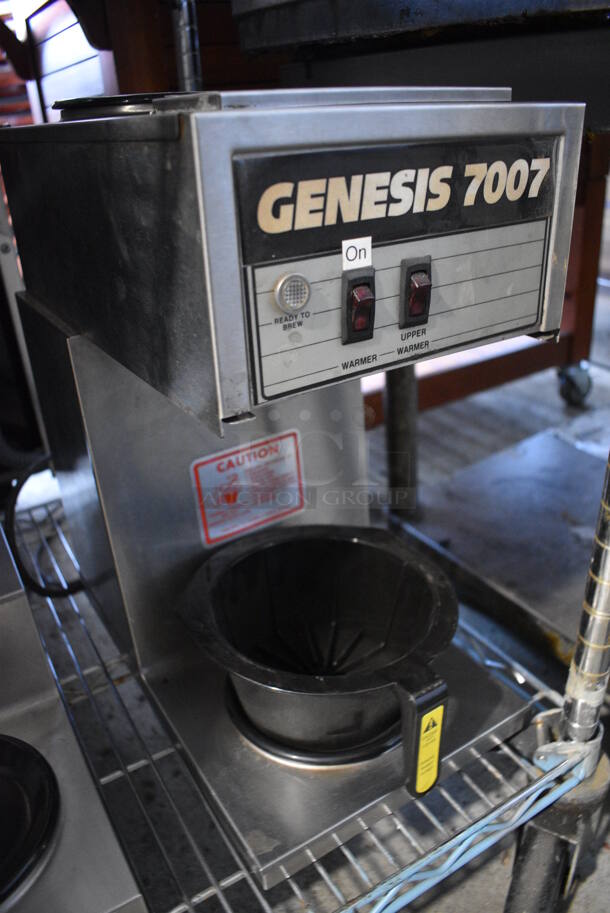 Genesis 7007 Model 8543 Stainless Steel Commercial Countertop 2 Burner Coffee Machine w/ Poly Brew Basket. 120 Volts, 1 Phase. 8x15x17 - Image 2 of 5