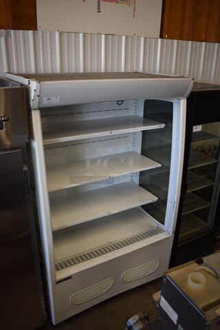 Beverage Air MB13US Metal Commercial Grab N Go Merchandiser w/ Metal Shelves on Commercial Casters. 115 Volts, 1 Phase. Tested and Powers On But Does Not Get Cold