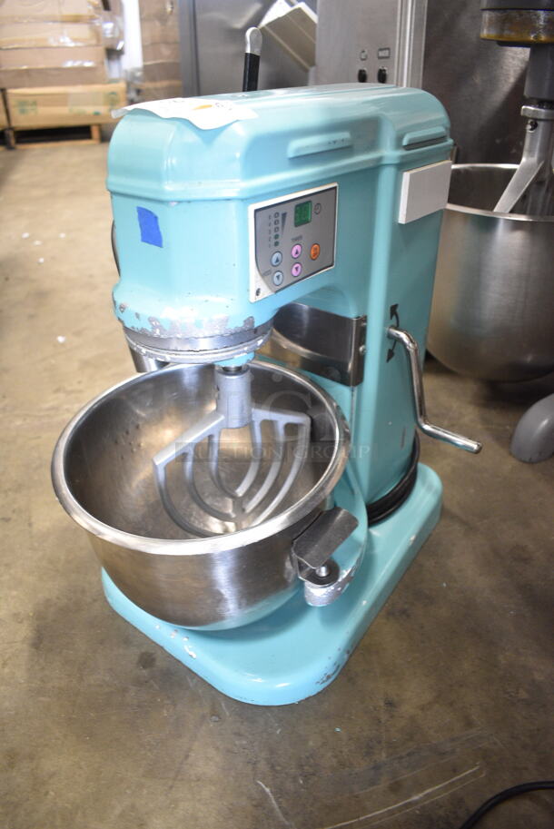 Metal Commercial Countertop Planetary Dough Mixer w/ Metal Mixing Bowl, Paddle Attachment and Water Line with a Throw Valve. Tested and Working! - Image 1 of 9