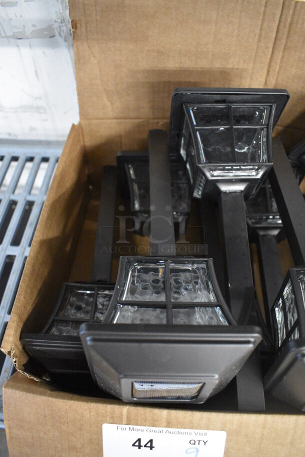 9 Black Solar Powered Path Lights. Almost All Units Are BRAND NEW, Others Are Lightly Used. 5x5x12.5. 9 Times Your Bid! - Image 3 of 4