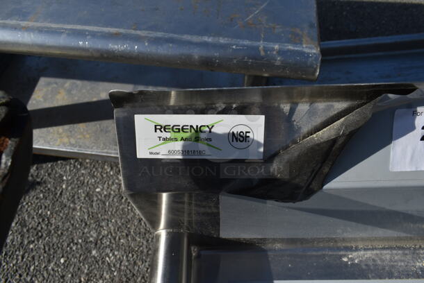 BRAND NEW SCRATCH AND DENT! Regency 600S3181818C Stainless Steel Commercial 3 Bay L Shaped Sink w/ Dual Drain Boards. Bays 17.5x18. Drain Boards 16x20 - Image 6 of 7