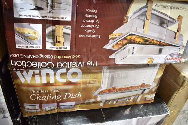 PALLET LOT of 25 BRAND NEW! Items/Boxes Including Stainless Steel Chafing Dish Dome Covers, Springform Pans, 4 Various Winco Chafers, Winco MPB-36 Mop Bucket, Winco TBH-18 18" Table Number Holders. 25 Times Your Bid! - Image 4 of 12
