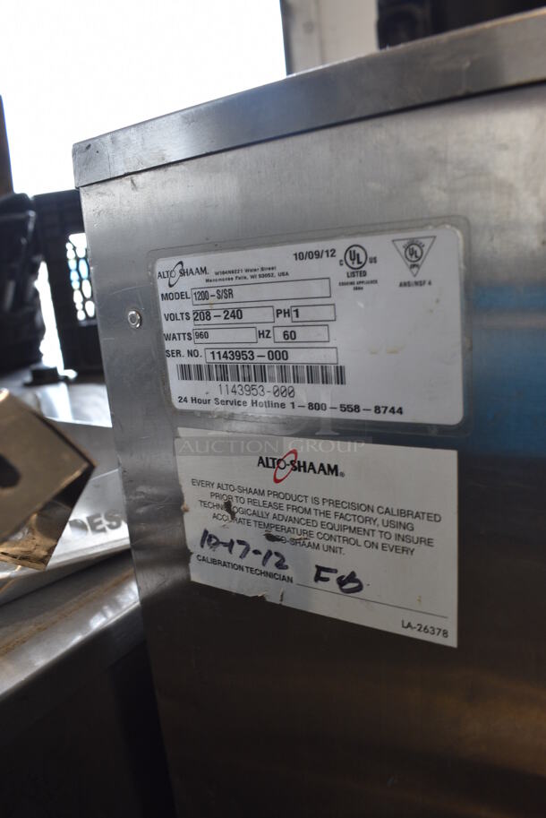 2012 Alto Shaam Model 1200-S/SR Stainless Steel Commercial Heated Holding Cabinet on Commercial Casters. 208-240 Volts, 1 Phase. 25x32x44 - Image 5 of 5