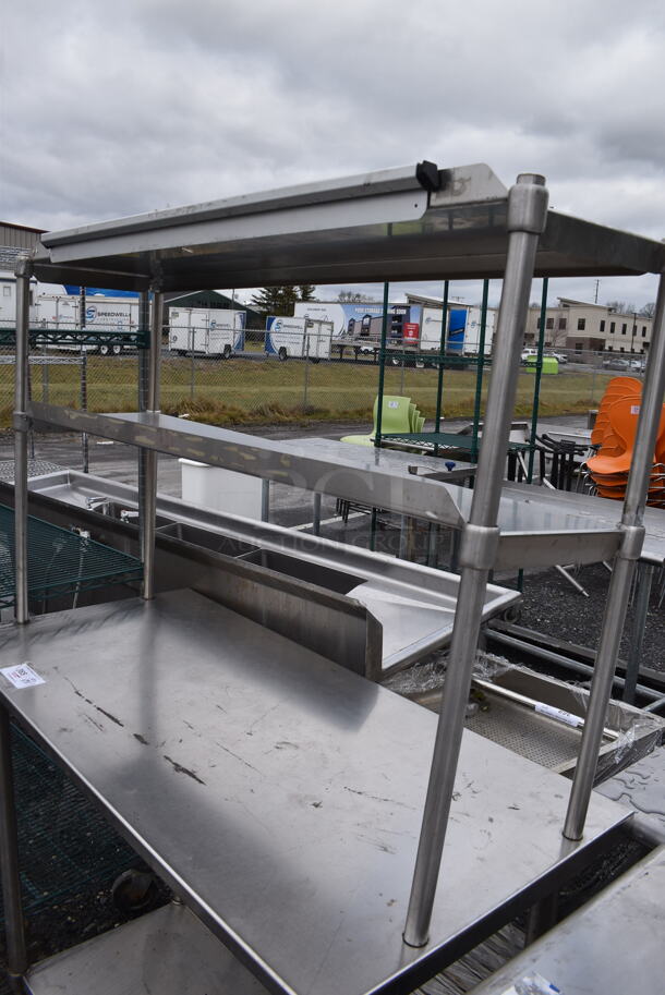 Stainless Steel Table w/ 2 Tier Over Shelf and Under Shelf. 48x23x69 - Image 2 of 3