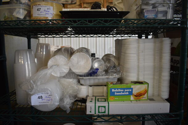 ALL ONE MONEY! Lot of Various Paper Products Including Styrofoam To Go Containers!