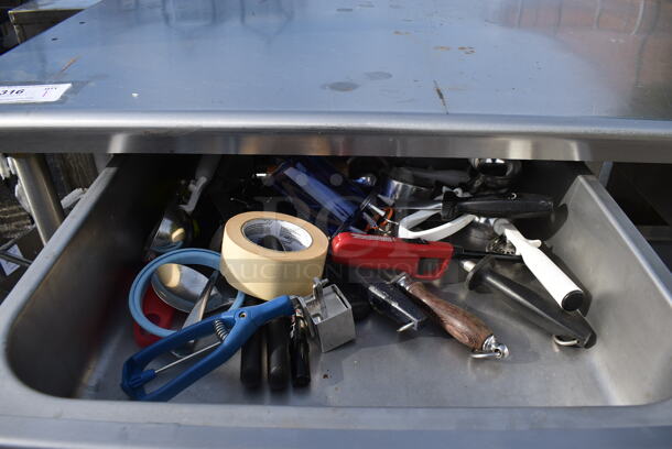 Stainless Steel Table w/ 2 Drawers and Under Shelf on Commercial Casters. 72x30x36 - Image 4 of 6