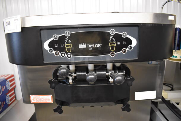 Taylor C713-27 Stainless Steel Commercial Floor Style Water Cooled 2 Flavor w/ Twist Soft Serve Ice Cream Machine on Commercial Casters. 208-230 Volts, 1 Phase. 25x40x60 - Image 2 of 7