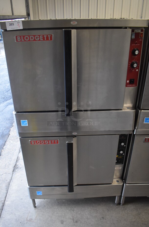 2 Blodgett ENERGY STAR Stainless Steel Commercial Electric Powered Full Size Convection Oven w/ Solid Doors and Thermostatic Controls. 208-240 Volts, 3 Phase. 38x40x71.5. 2 Times Your Bid! - Image 1 of 9
