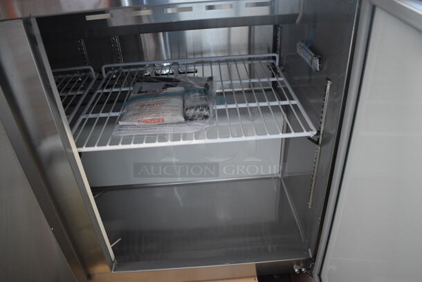 BRAND NEW SCRATCH AND DENT! Avantco Model 178APT48HC Stainless Steel Commercial Sandwich Salad Prep Table Bain Marie Mega Top on Commercial Casters. 115 Volts, 1 Phase. 47x30.5x37.5. Tested and Working! - Image 7 of 7