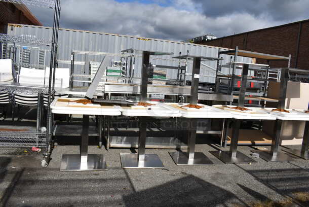 6 White Tables on Chrome Finish Table Base. 30x36x29.5. 6 Times Your Bid! - Image 2 of 5