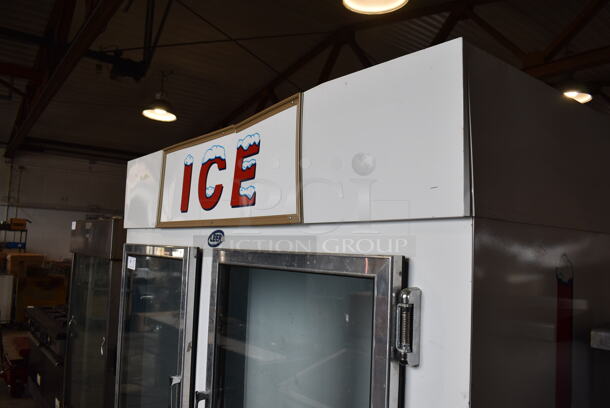 Leer 802L50MG Metal Commercial 2 Door Bagged Ice Freezer Merchandiser. 115 Volts, 1 Phase. 74x33x77. Tested and Working! - Image 8 of 8