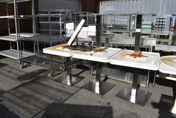 6 White Tables on Chrome Finish Table Base. 30x36x29.5. 6 Times Your Bid! - Image 4 of 5