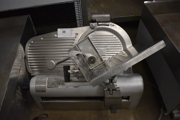 Hobart Model 1812 Stainless Steel Commercial Countertop Automatic Meat Slicer w/ Blade Sharpener. 120 Volts, 1 Phase. 28x24x21. Tested and Working!