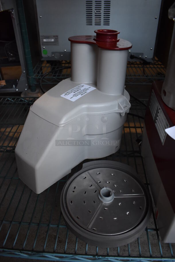 Robot Coupe R 2 Dice Metal Commercial Countertop Food Processor w/ Bowl, S Blade, Shredding Blade and Continuous Feed Head. 120 Volts, 1 Phase. 8x12x18. Tested and Working! - Image 4 of 6