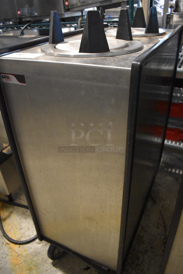 APW Wyott ML2-8-5P Stainless Steel Commercial 2 Well Plate Dispenser for 8" Plates on Commercial Casters. 15.5x30.5x45 - Image 4 of 5