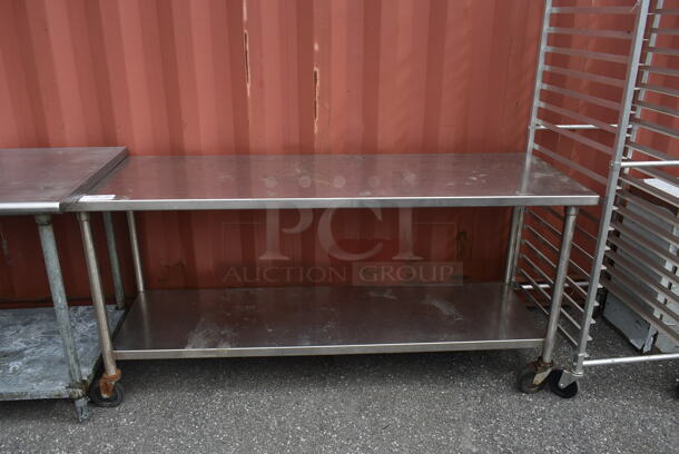 Stainless Steel Commercial Table w/ Under Shelf on Commercial Casters. 