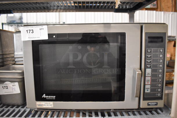 Amana RCS10MPA Stainless Steel Commercial Countertop Microwave Oven. 120 Volts, 1 Phase. 22x19.5x14