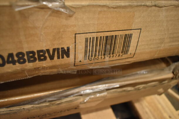 BRAND NEW SCRATCH AND DENT! Lancaster Table & Seating 3493048BBVIN 30" x 48" Rectangular Wood Butcher Block Table Top with Vintage Finish - Image 3 of 3