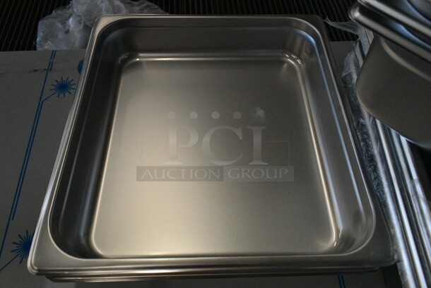 11 BRAND NEW SCRATCH AND DENT! Stainless Steel Drop In Bins Including 2 4070249 Choice 1/2 Size 4" Deep Anti-Jam Stainless Steel Steam Table / Hotel Pan - 24 Gauge, 3 4070122 Choice 2/3 Size 2 1/2" Deep Anti-Jam Stainless Steel Steam Table / Hotel Pan - 24 Gauge, 3 4070142 Choice 2/3 Size 4" Deep Anti-Jam Stainless Steel Steam Table / Hotel Pan - 24 Gauge, 4 4070049 Choice Full Size 4" Deep 24 Gauge Anti-Jam Stainless Steel Steam Table / Hotel Pan. 11 Times Your Bid!  - Image 5 of 12