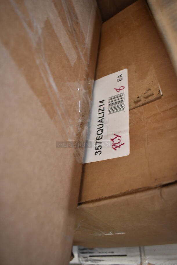 PALLET LOT of 30 BRAND NEW Boxes Including 24515112CB Baker's Mark White CustomizBLE Auto-Popup Donut/Bakery Box, 129MCS28W Choice 28 oz. White 8 3/4" x 6 1/4" x 1 3/4" Rectangular Microwavable Heavy Weight Container with Lid - 150/Case, 4 Boxes 130TASTERSP Choice 3" White Plastic Tasting Spoon - 3000/Case, 129MCS12B Choice 12 oz. Black 6" x 4 3/4" x 1 3/4" Rectangular Microwavable Heavy Weight Container with Lid - 150/Case, 966TALLFLDB Choice White Tall-Fold 6" x 13" Dispenser Napkin - 8000/Case, 357EQUALIZ14 FLAT Tech Equalizers 1/4"-20 Thread Black Table Leveler - 4/Pack - From Group (OD Kit) 349C3024SEQ, 5001TPJ Lavex 1-Ply Jumbo 1400' Toilet Paper Roll with 9" Diameter - 12/Case, 2 Box 127PL400 Choice PET Plastic Lid for 3.25 to 5.5 oz. Souffle Cup / Portion Cup - 2500/Case, 2451282CB Baker's Mark 12" x 8" x 2 1/4" White Customizable Auto-Popup Donut / Bakery Box - 200/Case. 30 Times Your Bid! - Image 8 of 12