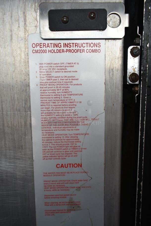 Metro CM2000 Metal Commercial Heated Holding Cabinet on Commercial Casters. Tested and Powers On But Does Not Get Warm - Image 6 of 6