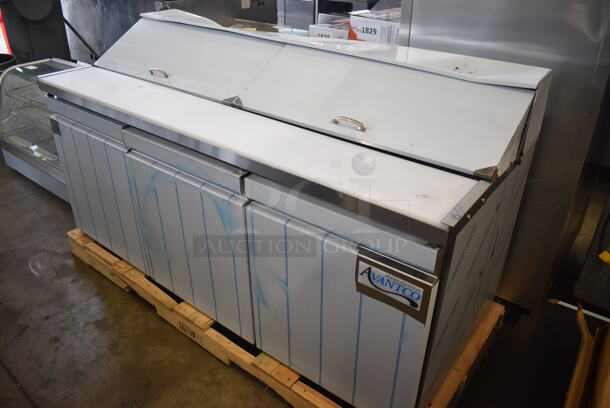 BRAND NEW SCRATCH AND DENT! 2022 Avantco 447APST72 Stainless Steel Commercial Sandwich Salad Prep Table Bain Marie Mega Top. 115 Volts, 1 Phase. 72.5x31x39. Tested and Working! - Image 2 of 10