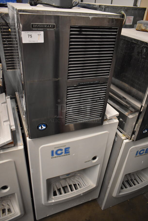 Hoshizaki KM-500MAF Stainless Steel Commercial Ice Machine Head on Hoshizaki DB-200C Commercial Hotel Dispenser Ice Bin. 115-120 Volts, 1 Phase. - Item #1111682