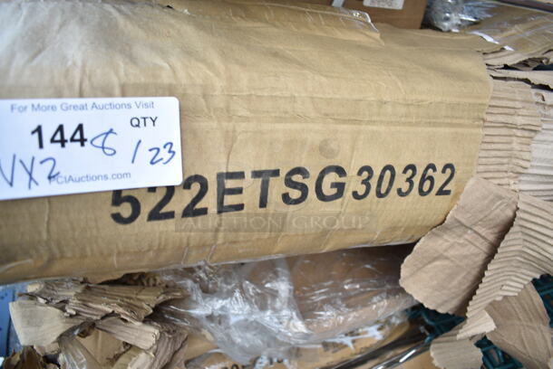 2 BRAND NEW SCRATCH AND DENT! Items; Steelton 522ETSG30362 30" x 36" 18 Gauge 430 Stainless Steel Work Table with Undershelf and 2" Rear Upturn and Regency 600TSS3036S Spec Line 30" x 36" 14 Gauge Stainless Steel Commercial Work Table with Undershelf. 2 Times Your Bid!  - Image 3 of 4