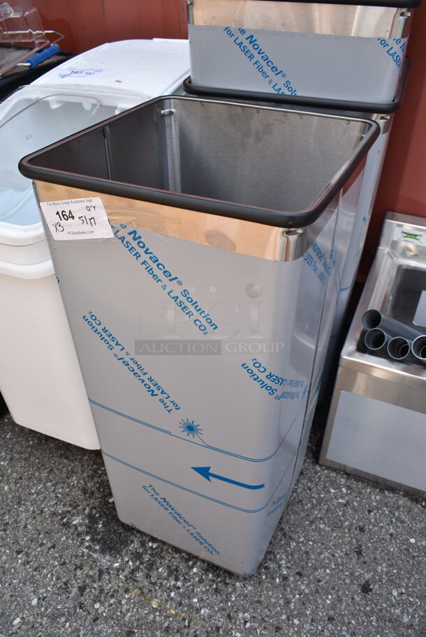 3 BRAND NEW SCRATCH AND DENT! Stainless Steel Trash Can. 3 Times Your Bid! - Image 3 of 4