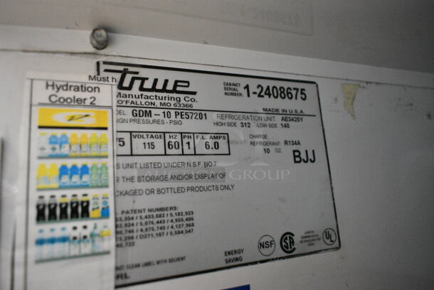 True GDM-10 Metal Commercial Single Door Reach In Cooler Merchandiser w/ Poly Coated Racks. 115 Volts, 1 Phase. Tested and Working! - Image 3 of 3