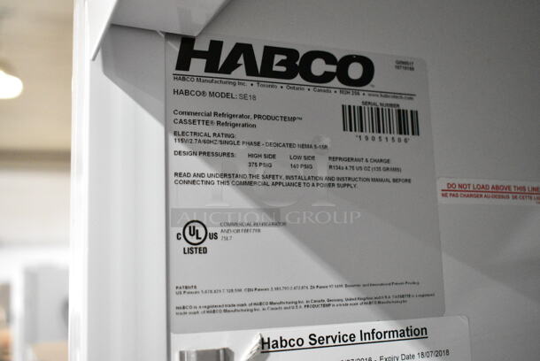 2019 Habco SE18 Metal Commercial Single Door Reach In Cooler Merchandiser w/ Poly Coated Racks. 115 Volts, 1 Phase. Tested and Working! - Image 5 of 5