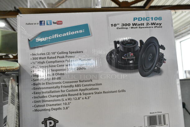 4 IN ORIGINAL BOX! Items Including PDIC106 2 Way Speakers, Audio Technica Stereo Turntable, NutriChef Food Processor, SereneLife SLPUMP30 Electric Air Pump Compressor. 4 Times Your Bid!  - Image 2 of 5