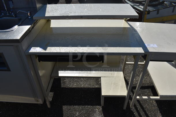 Metal Counter w/ Partial Over Shelf and Partial Under Shelf. 34x26x38.5 - Image 1 of 4
