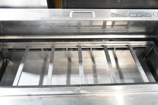 Ikon ISP48 Stainless Steel Commercial Sandwich Salad Prep Table Bain Marie Mega Top on Commercial Casters. 115 Volts, 1 Phase. Tested and Working! - Image 5 of 8